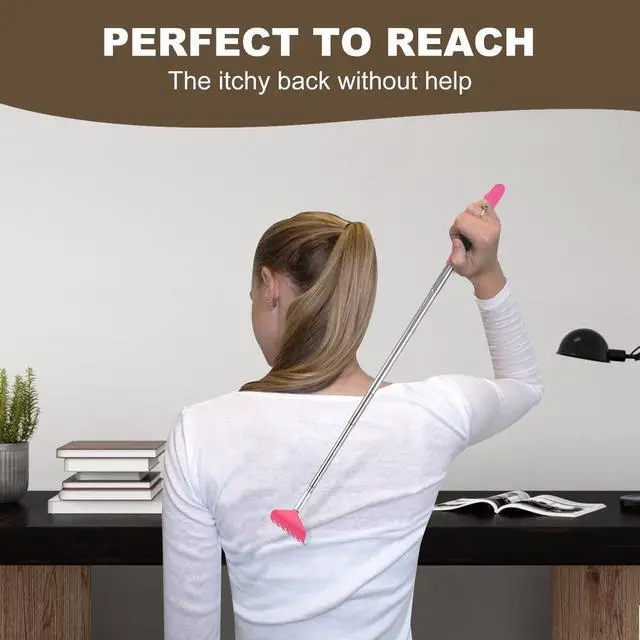 Alt view image 5 of 5 - YIMICOO 3 Pack Retractable Back Scraper, Stainless Steel, Portable with Rubber Handle