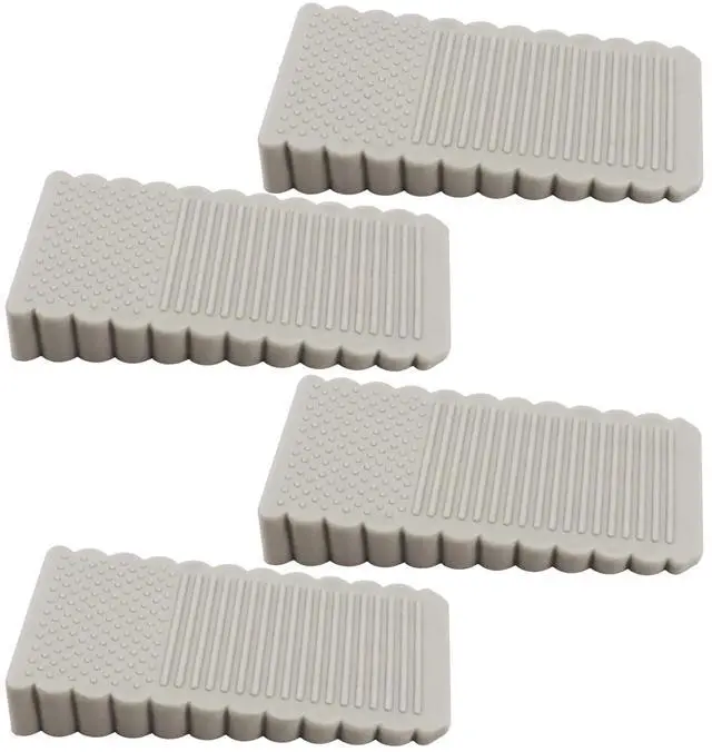 Main image of 4 Pack Mini Door Stopper Wedge, TPE, Gray, for Door Bottom, Gap, and Various Surfaces