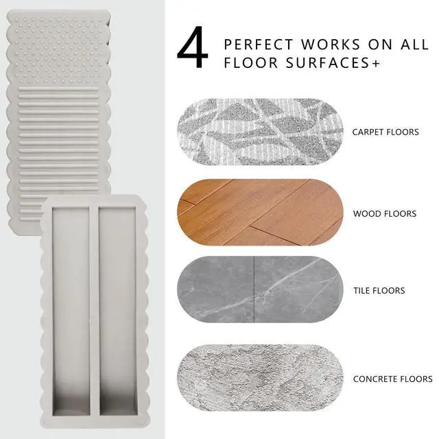 Alt view image 5 of 5 - 4 Pack Mini Door Stopper Wedge, TPE, Gray, for Door Bottom, Gap, and Various Surfaces