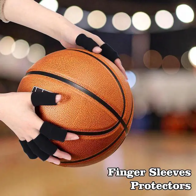 Alt view image 3 of 7 - ElevateTech 10-Pack Finger Sleeve Protectors, Elastic Thumb Splint Support for Arthritis Pain Relief, Breathable Finger Tape for Basketball Golf Sports