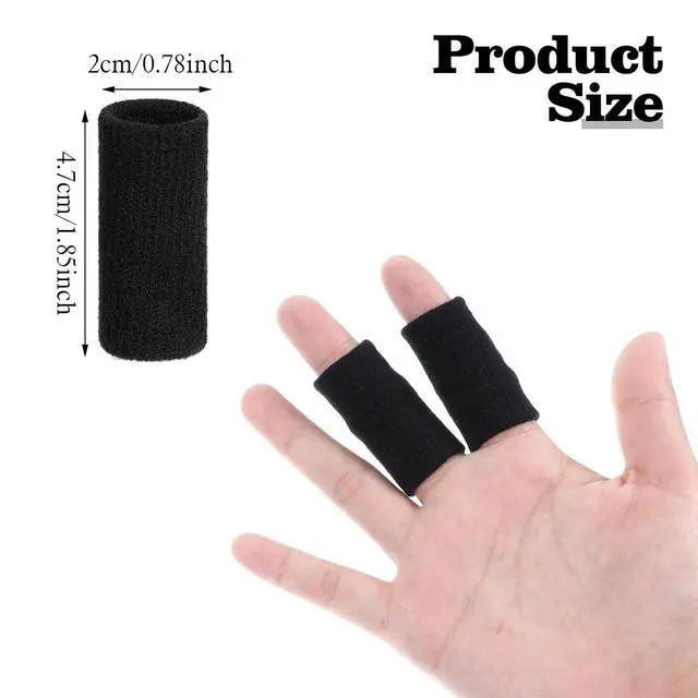 Alt view image 7 of 7 - ElevateTech 10-Pack Finger Sleeve Protectors, Elastic Thumb Splint Support for Arthritis Pain Relief, Breathable Finger Tape for Basketball Golf Sports