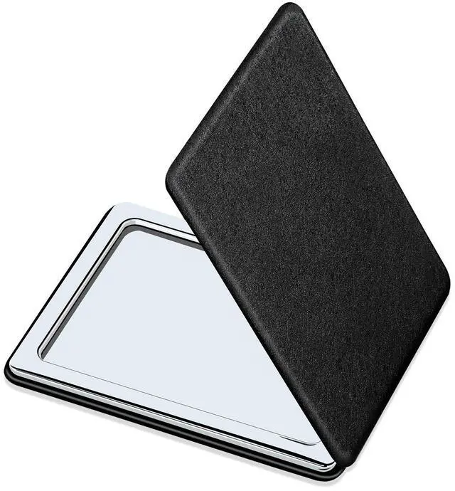Main image of YTZJ Compact Men's Travel Mirror, Black, Double-Sided Magnifying, Portable for Handbag Pocket Wallet, Daily Work Business Use