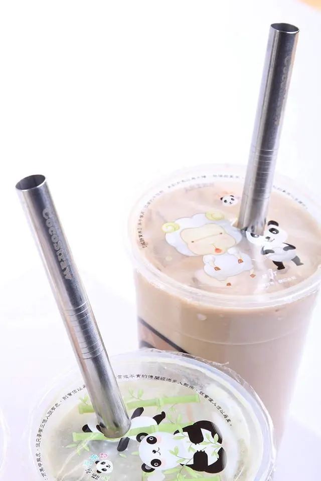 Alt view image 5 of 6 - CocoStraw 2 Point End Stainless Steel Extra Wide Boba Straw 1/2 x 9.5in for Tapioca Pearl Bubble Tea
