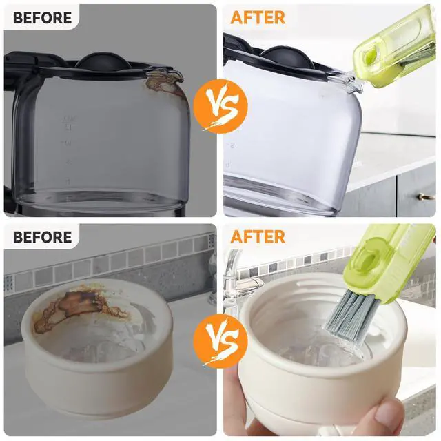 Alt view image 5 of 6 - 3 in 1 Cup Lid Gap Cleaning Brush Set, Multifunctional Bottle Cleaning Brush, Silicone Cup Lid Gap Cleaner, Home Kitchen Crevice Cleaning Tools (Multicolored)