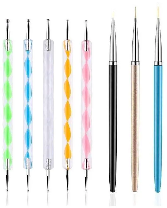 Main image of Dotting Pens 5PCS with 3PCS Nail Painting Brushes, Nail Art Design Tools