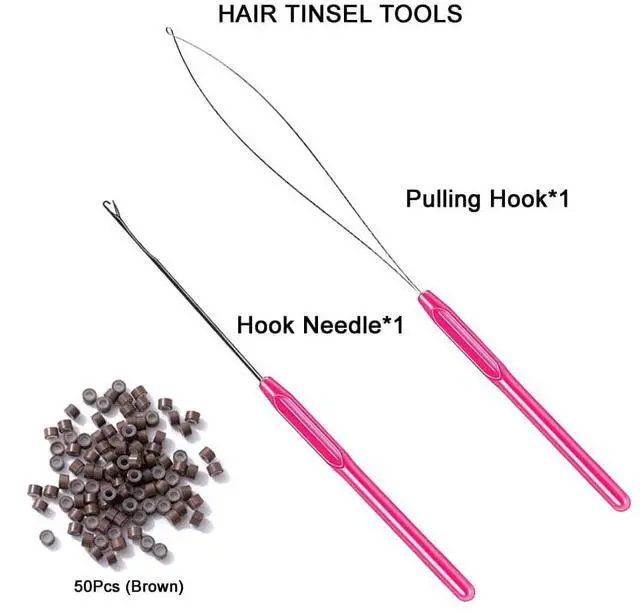 Alt view image 2 of 7 - Hair Tinsel Kit with Tools, 48 Inch, 1200 Strands, Glitter Tinsel Extensions, Sparkling Shiny, Heat Resistant, for Women & Girls, 6 Pcs, Silver