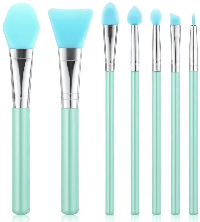 Main image of 7PCS Silicone Brush Applicator Kit for Resin, UV Resin, Jelly, Cream Makeup, and Epoxy Art Crafting, Green