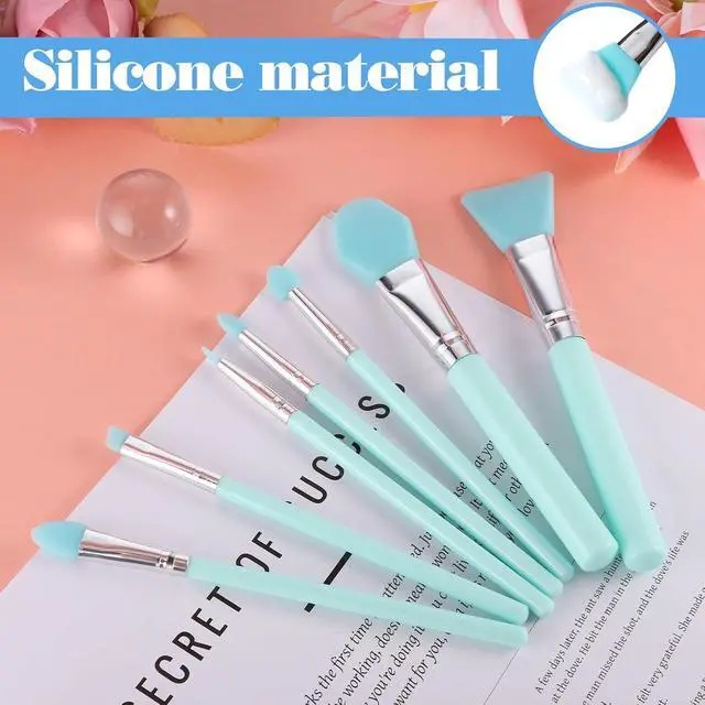 Alt view image 3 of 7 - 7PCS Silicone Brush Applicator Kit for Resin, UV Resin, Jelly, Cream Makeup, and Epoxy Art Crafting, Green
