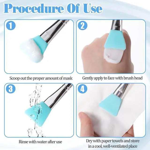 Alt view image 4 of 7 - 7PCS Silicone Brush Applicator Kit for Resin, UV Resin, Jelly, Cream Makeup, and Epoxy Art Crafting, Green