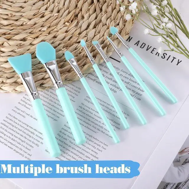 Alt view image 2 of 7 - 7PCS Silicone Brush Applicator Kit for Resin, UV Resin, Jelly, Cream Makeup, and Epoxy Art Crafting, Green