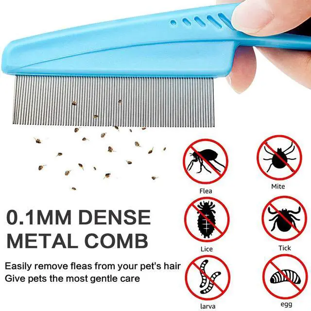 Alt view image 6 of 6 - Fine Tooth Pet Comb 3 Pack - Tear Stain Remover for Dogs and Cats, Remove Fleas, Ticks, Dandruff, Tangles and Knots