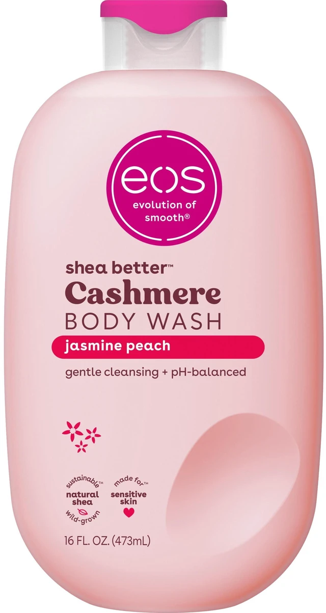 Main image of eos Shea Better Cashmere Body Wash, Creamy Gel Formula, Jasmine Peach, 16 fl oz.