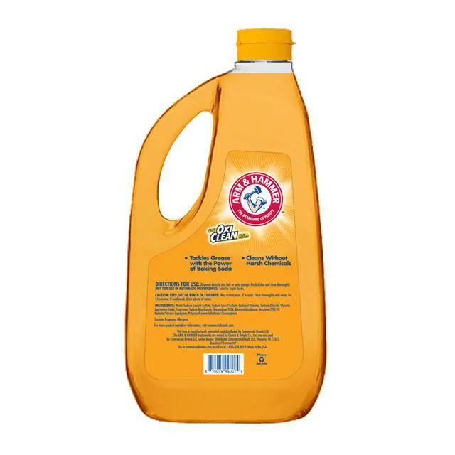 Alt view image 4 of 6 - Arm & Hammer + Oxi Clean Ultra Dish Liquid Soap, Fresh Citrus, 64 oz