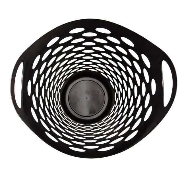 Alt view image 5 of 5 - Mainstays Flexible Round Laundry Hamper, 2.2 Bushels, Black Plastic, with Carry Handles