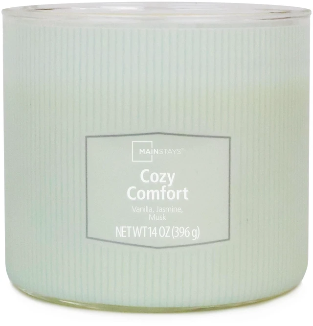 Alt view image 4 of 5 - Mainstays Cozy Comfort 3-Wick Textured Wrapped Scented Candle 14 oz
