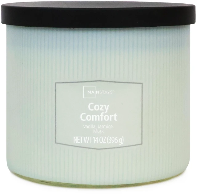 Alt view image 3 of 5 - Mainstays Cozy Comfort 3-Wick Textured Wrapped Scented Candle 14 oz