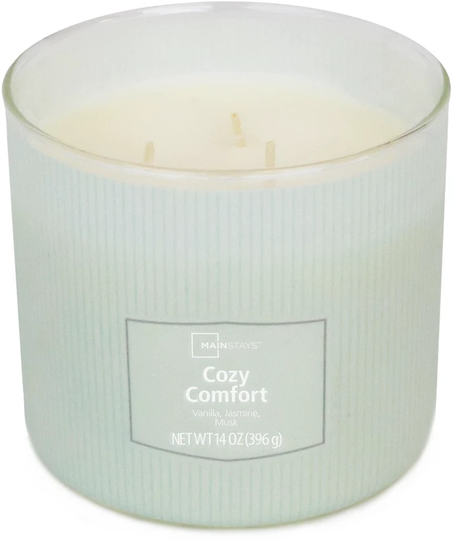 Alt view image 2 of 5 - Mainstays Cozy Comfort 3-Wick Textured Wrapped Scented Candle 14 oz