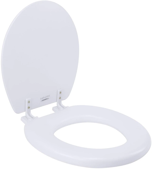 Alt view image 4 of 5 - Bath Bliss Standard Round Toilet Seat in White, Extra Soft Vinyl