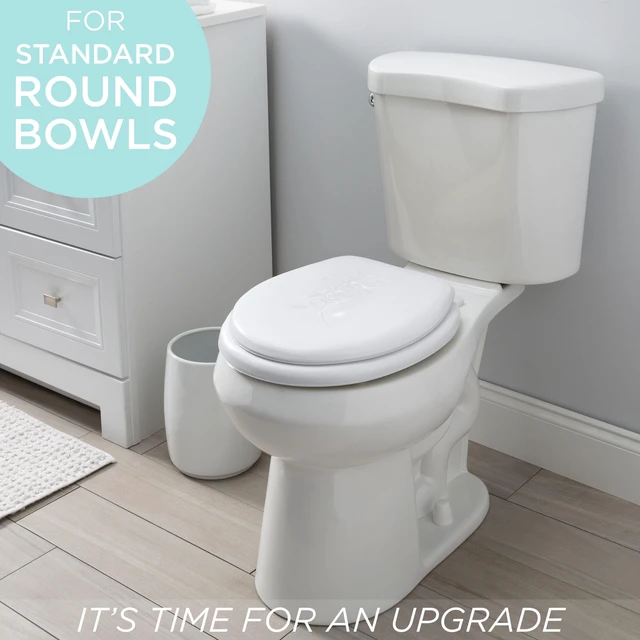 Alt view image 2 of 5 - Bath Bliss Standard Round Toilet Seat in White, Extra Soft Vinyl