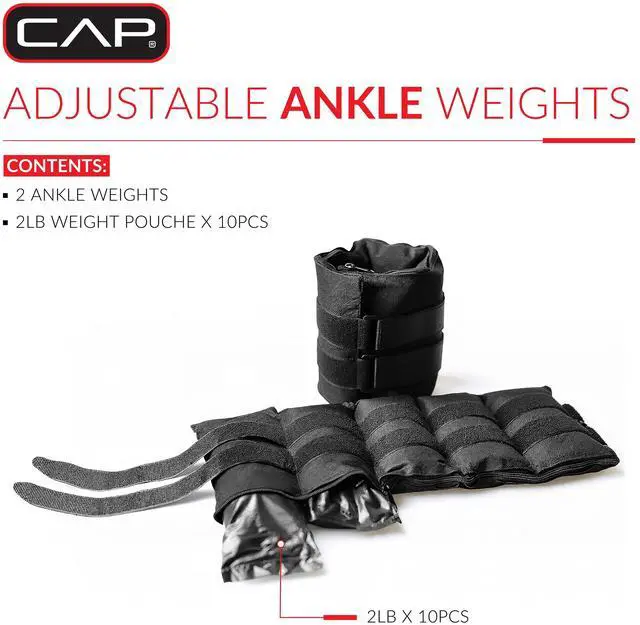 Alt view image 5 of 7 - CAP Barbell Adjustable Ankle Weights, 20 lb (10 lb x 2)