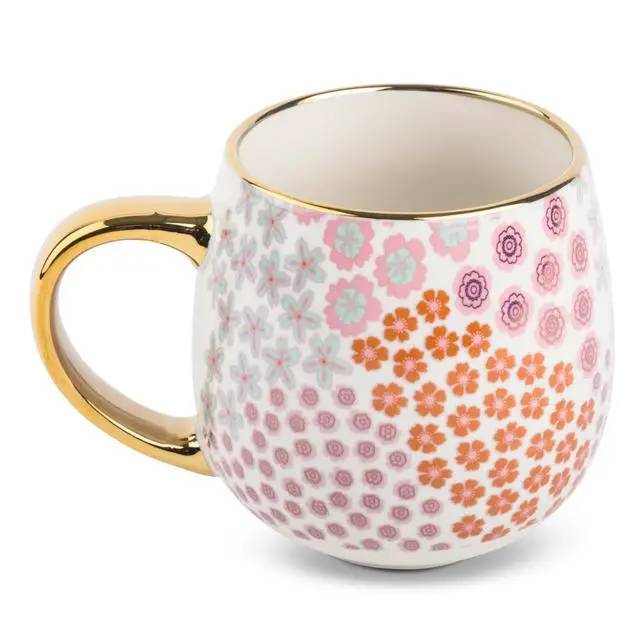 Alt view image 2 of 6 - Thyme & Table 16oz Stoneware Coffee Mug with Gold Floral Design