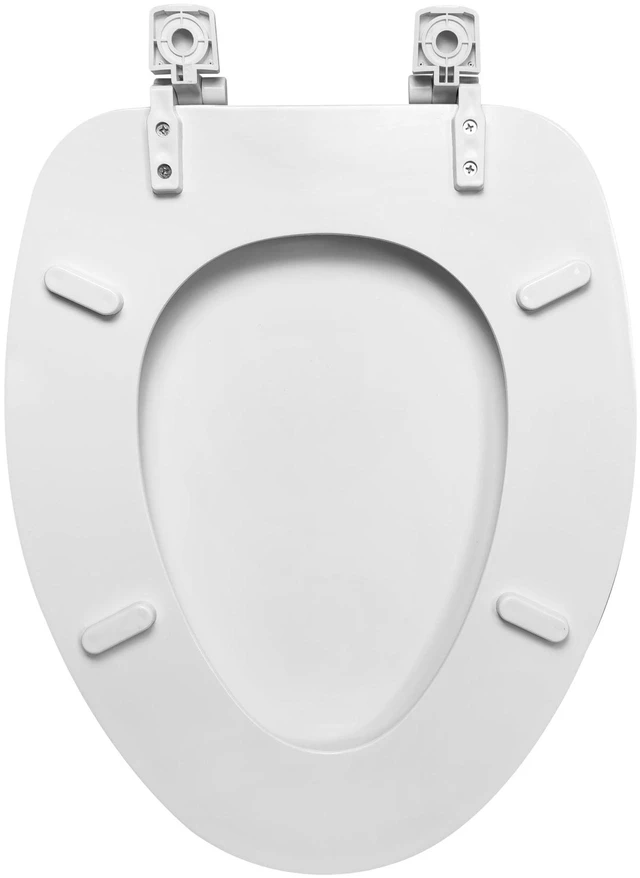 Alt view image 2 of 6 - Mainstays White Elongated Toilet Seat with Rice Husk Compression-Molded Wood Material