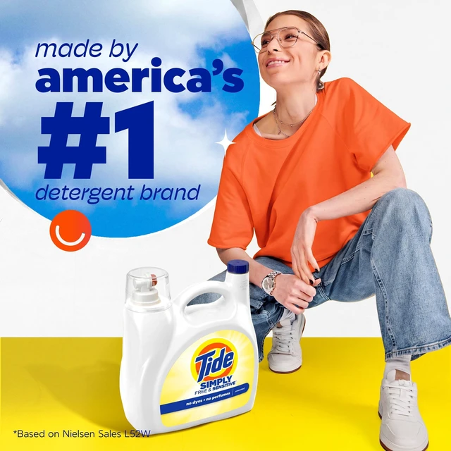 Alt view image 5 of 6 - Tide Simply Free & Sensitive Liquid Laundry Detergent, 107 fl oz, 85 Loads