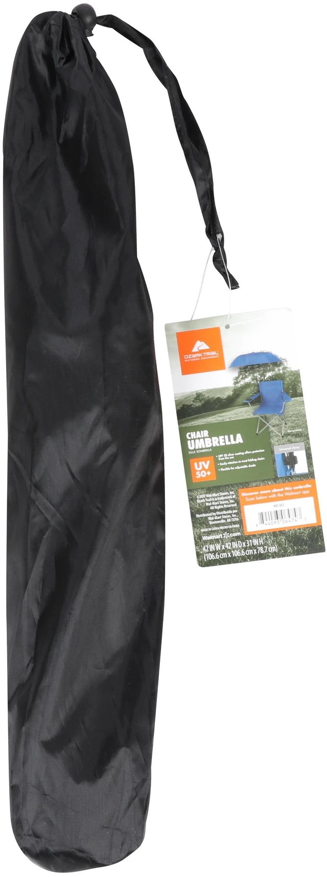 Alt view image 6 of 7 - Ozark Trail Adult Chair Umbrella with Universal Clamp, Black
