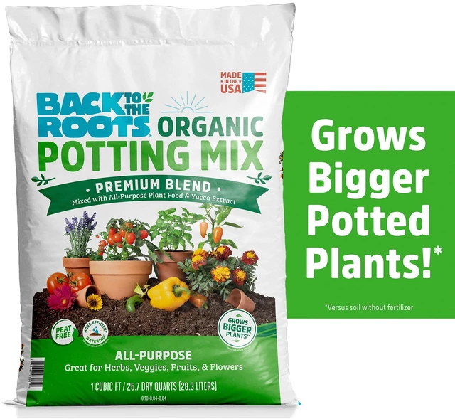 Main image of Back to the Roots Organic All-Purpose Premium Blend Potting Mix Soil, 1 cu ft