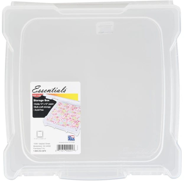 Main image of Flambeau Essentials 26912AE Scrapbook Box, Clear Plastic Craft and Hobby Storage Box, 12 Inches