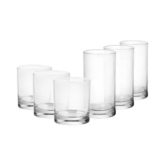 Main image of Mainstays Cooler Tennyson Glass Drinkware Set, 12 Pieces, Clear