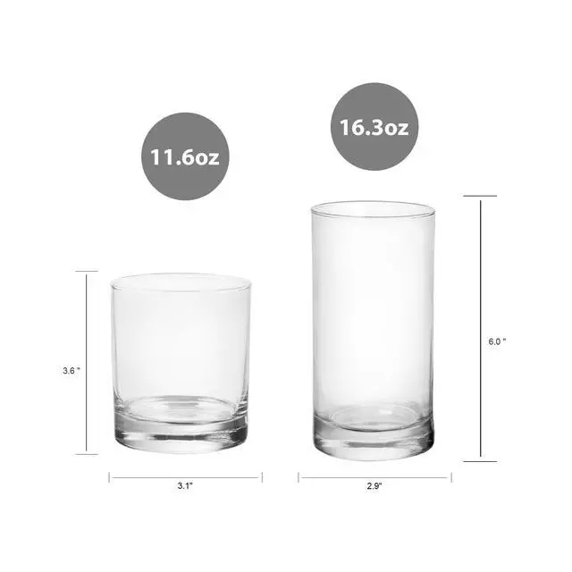 Alt view image 2 of 5 - Mainstays Cooler Tennyson Glass Drinkware Set, 12 Pieces, Clear