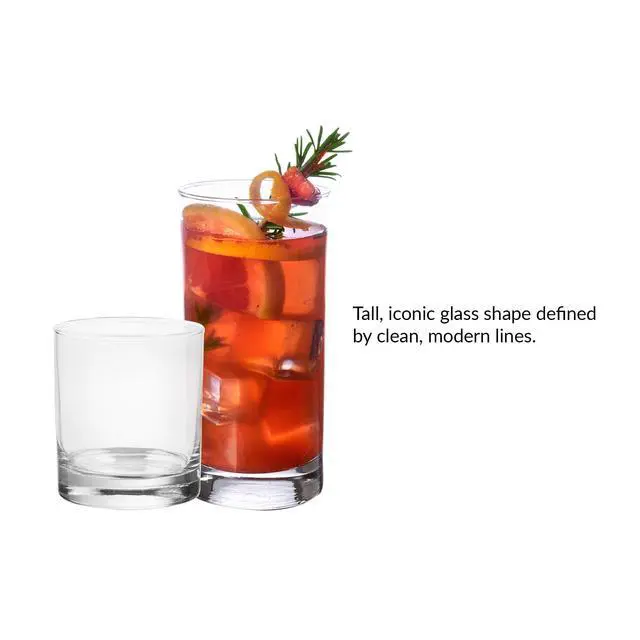 Alt view image 3 of 5 - Mainstays Cooler Tennyson Glass Drinkware Set, 12 Pieces, Clear