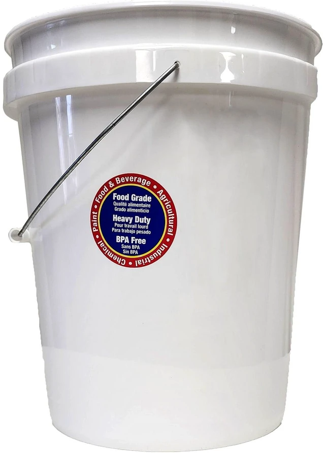 Alt view image 3 of 6 - United Solutions 5 Gallon Round Utility Bucket, Comfort Handle, Plastic, White, PN0149, (2 Pack), 1 Each