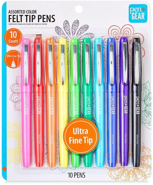 Main image of Pen+Gear Ultra Fine Point Felt Tip Pens, Assorted Ink Colors, 10 Count