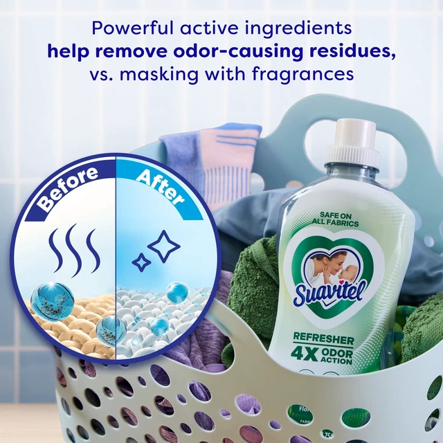 Alt view image 3 of 5 - Suavitel Refresher Fabric Rinse and Odor Eliminator, 4X Odor Action, Floral Fresh Scent, 25.5 fl oz