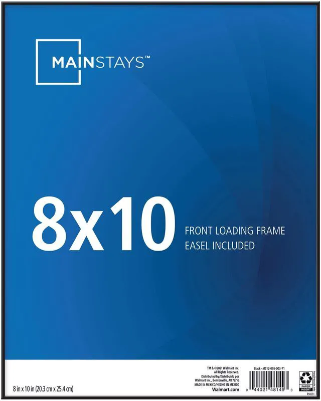 Alt view image 4 of 5 - Mainstays Format Front-Loading Picture Frame, 8 x 10, Black, Wall or Tabletop, 6 Pack