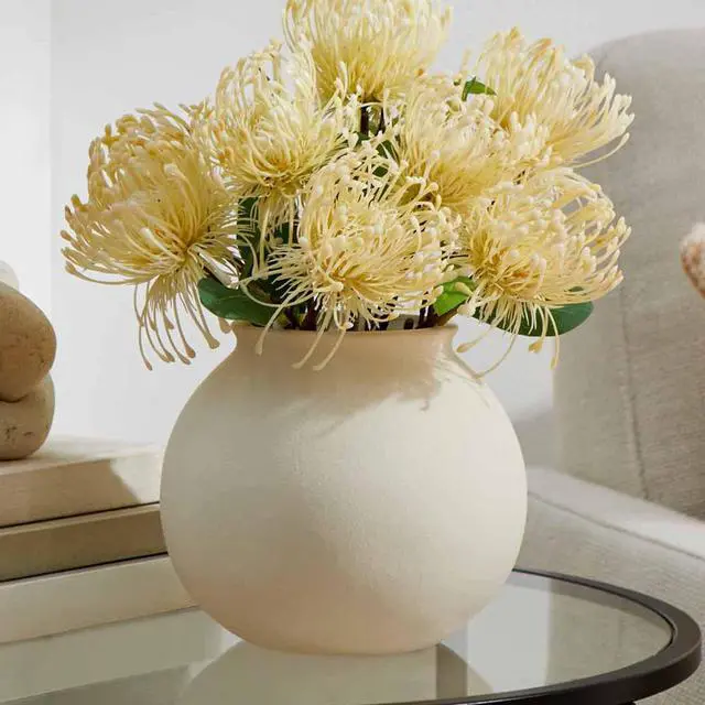 Alt view image 4 of 6 - Better Homes & Gardens Off-White Matte Ceramic Round Vase, 6.69 in x 5.9 in