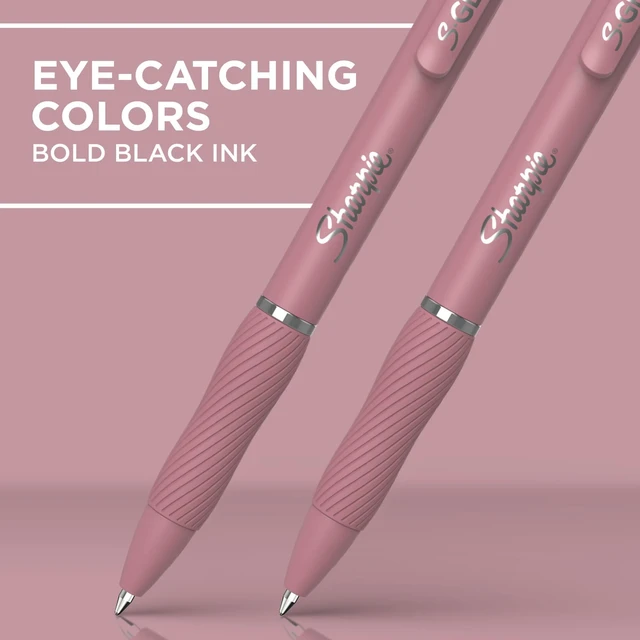 Alt view image 2 of 6 - Sharpie S-Gel Pens, Medium Point, Black Ink, Bold Blush, 4 Count
