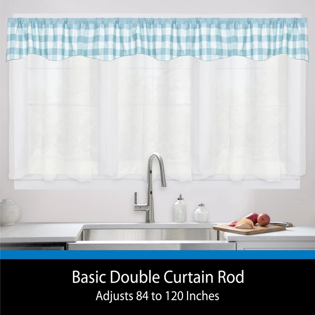 Alt view image 3 of 5 - Mainstays Adjustable Wrap-Around Double Curtain Rod, 84-120 in, 2-3 in Projection, White
