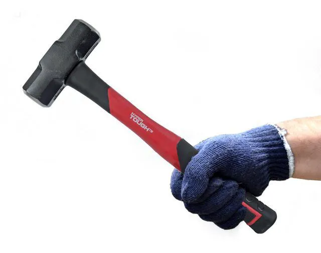 Alt view image 4 of 6 - Hyper Tough 4 lb Small Sledge Hammer with Double Injected Fiberglass Handle and Comfort Grip