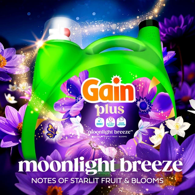 Alt view image 6 of 6 - Gain Plus Laundry Detergent Liquid, Moonlight Breeze Scent, with Odor Defense + OXI, 99 fl oz, 75 Loads