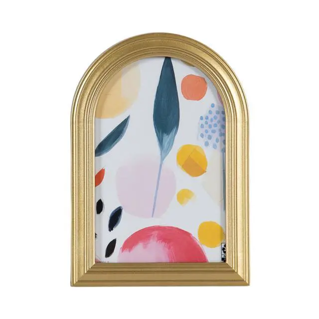 Alt view image 6 of 6 - DesignOvation 4x6 Arch Gold Decorative Tabletop Picture Frame (3 Pack)