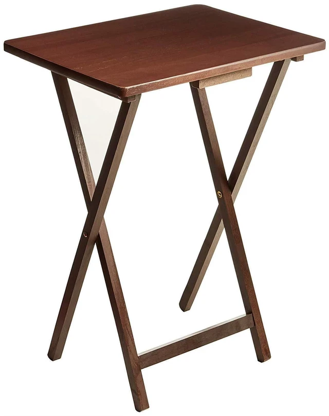 Main image of Mainstays Rubberwood Folding TV Tray Table, Walnut