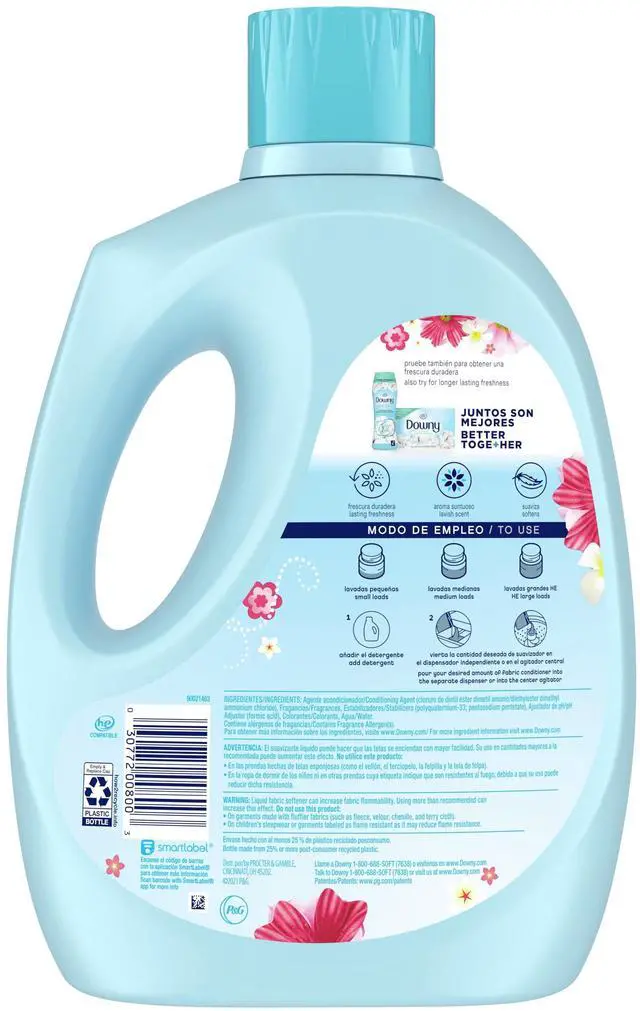 Alt view image 4 of 6 - Downy Fresh Non-Concentrated Liquid Fabric Softener, 125 fl oz, 145 Loads, Sweet Summer Scent