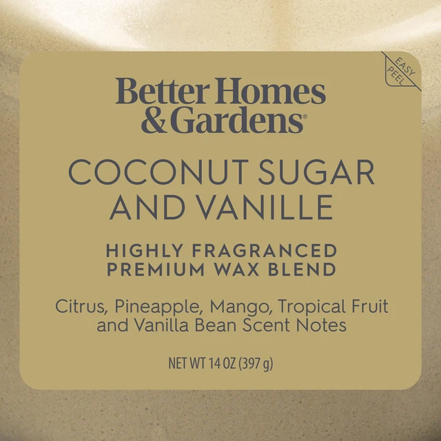 Alt view image 2 of 6 - Better Homes & Gardens Coconut Sugar & Vanilla 2-Wick Jar Candle, 14 oz