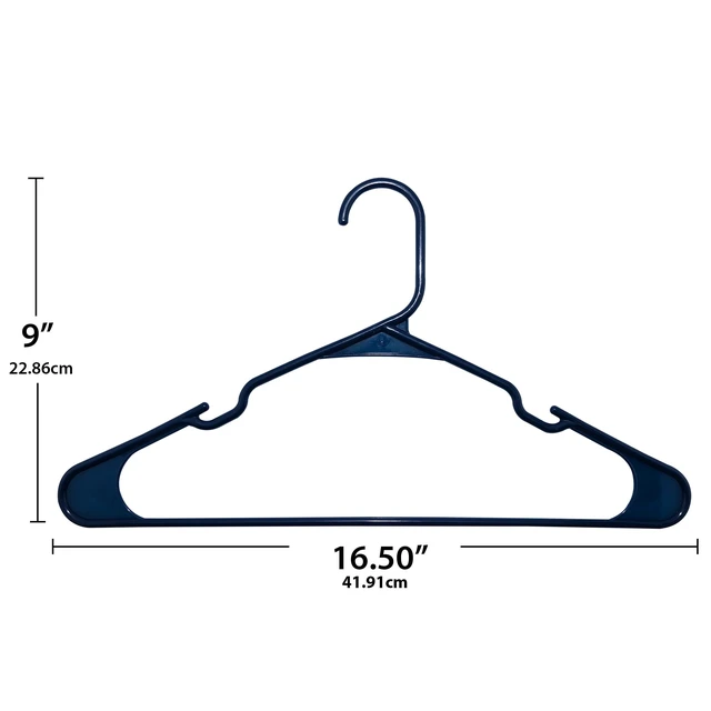 Alt view image 4 of 7 - Mainstays Plastic Notched Adult Hangers for Any Clothing Type, Blue Sapphire, 50 Count