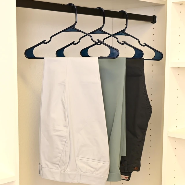 Alt view image 5 of 7 - Mainstays Plastic Notched Adult Hangers for Any Clothing Type, Blue Sapphire, 50 Count