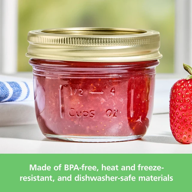 Alt view image 2 of 4 - Mainstays 8 oz Wide Mouth Half Pint Mason Canning Jars with Lids and Rings, 12-Pack Small Glass Jars for Home Canning and Meal Prep