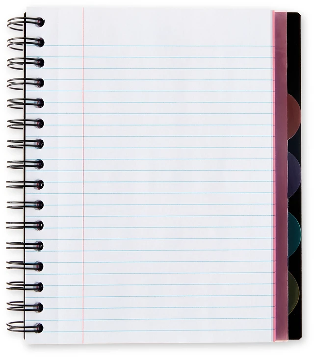 Alt view image 5 of 6 - Pen+Gear 5-Subject College Ruled Poly Notebook, 150 Sheets, 6" x 8.26", Black